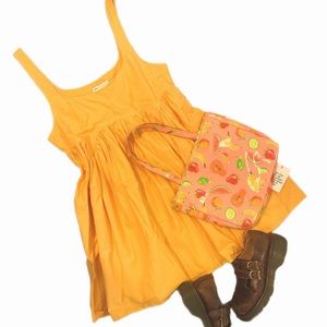 Yellow Babydoll Pleated Dress